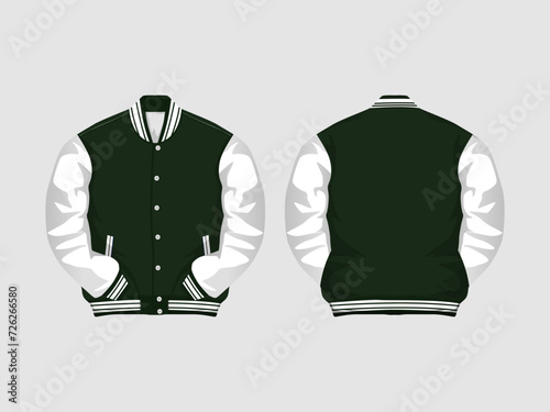 Varsity Jacket Mockup Vector Image And Illustration