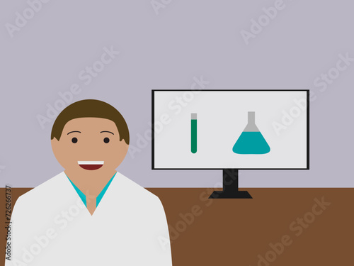African American scientist and inventor day flat design