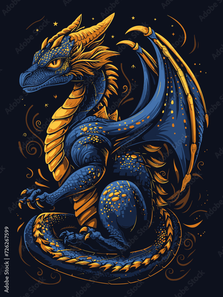 blue and gold wivern
