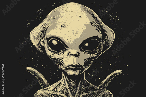 allien graphic vector for tshirt