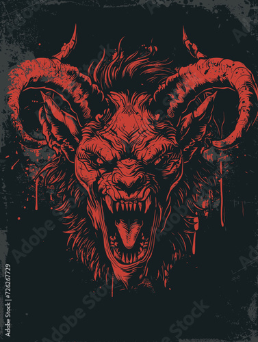 roar demon graphic vector for tshirt