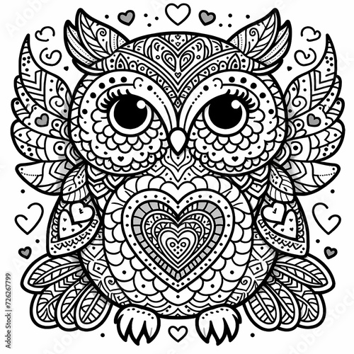 valentines day owl illustration