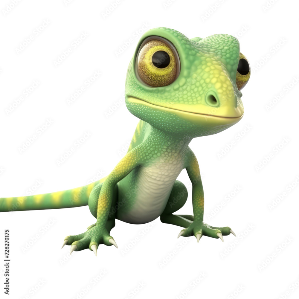 Fototapeta premium Cartoon Lizard PNG Cutout, Generative AI