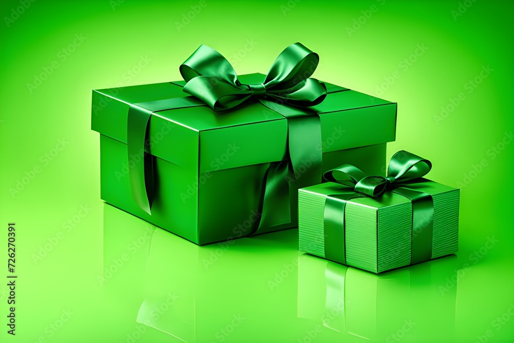 Obraz premium green luxury gift box