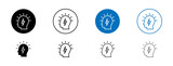 Comprehension Line Icon Set. Symbol representing Understand Wisdom And Rational Thinking Light in black and blue color.