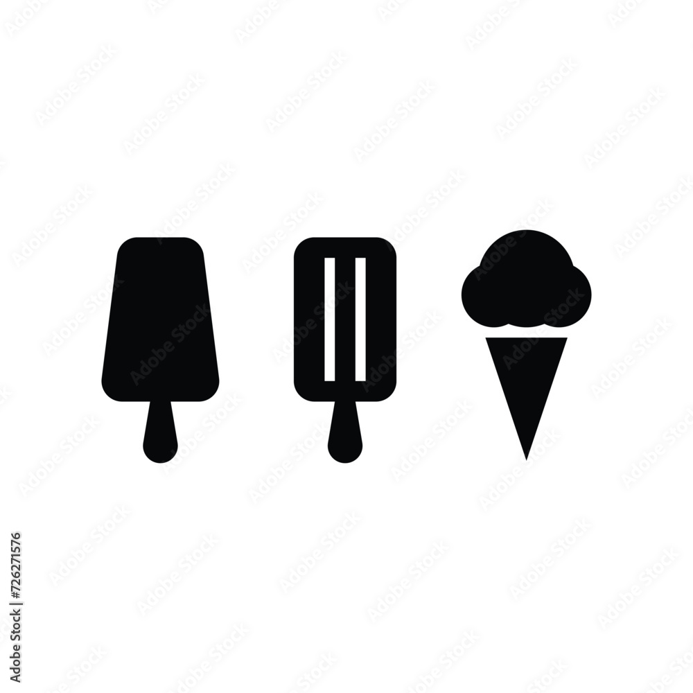 Flat simple ice cream illustration icon Flat simple ice cream illustration icon