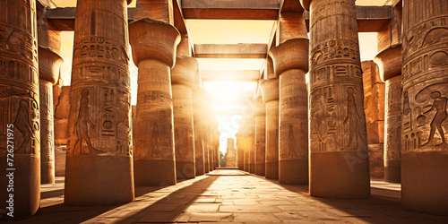 arches in the city,Exploring the Ancient Beauty: Karnak Temple's Hypostyle Columns photo