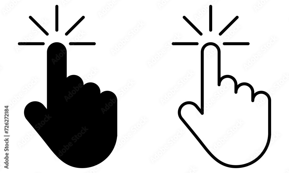 Fototapeta premium Hand click icon set. Pointer icon. Vector illustration