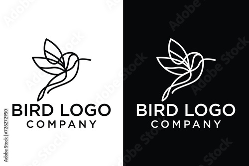 bird line logo design Bird line design premium abstract creative color editable vector illustration photo