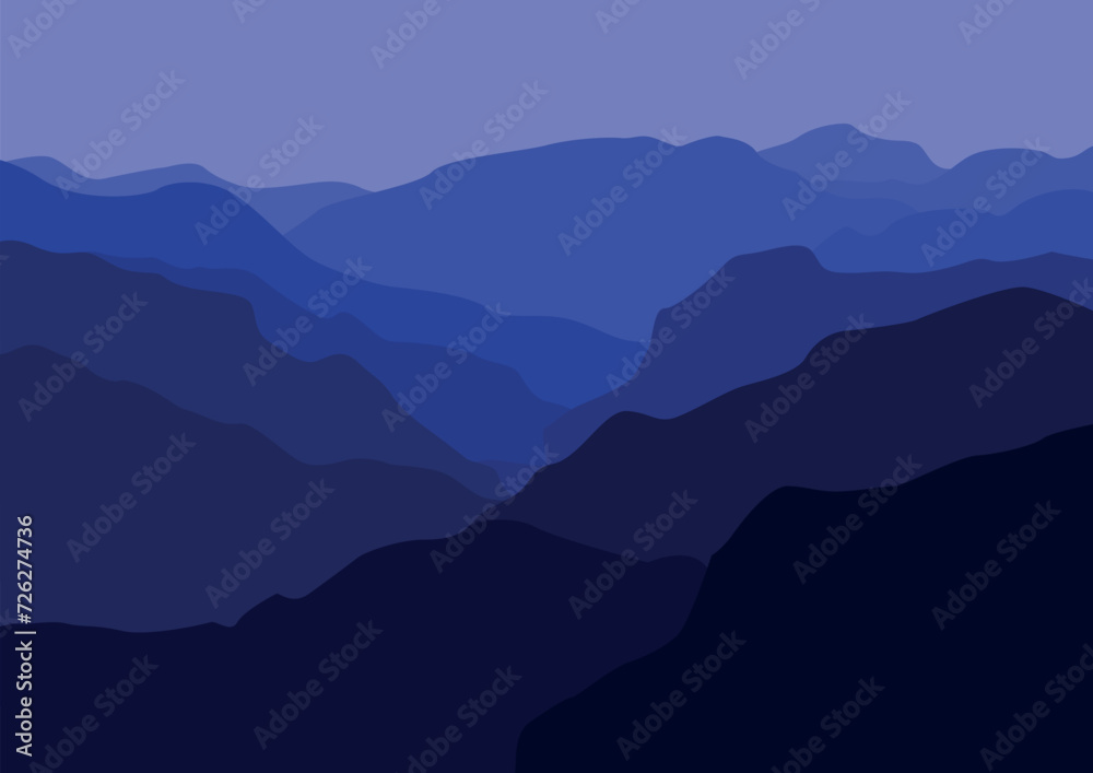 Obraz premium landscape mountains, vector illustration for background design.