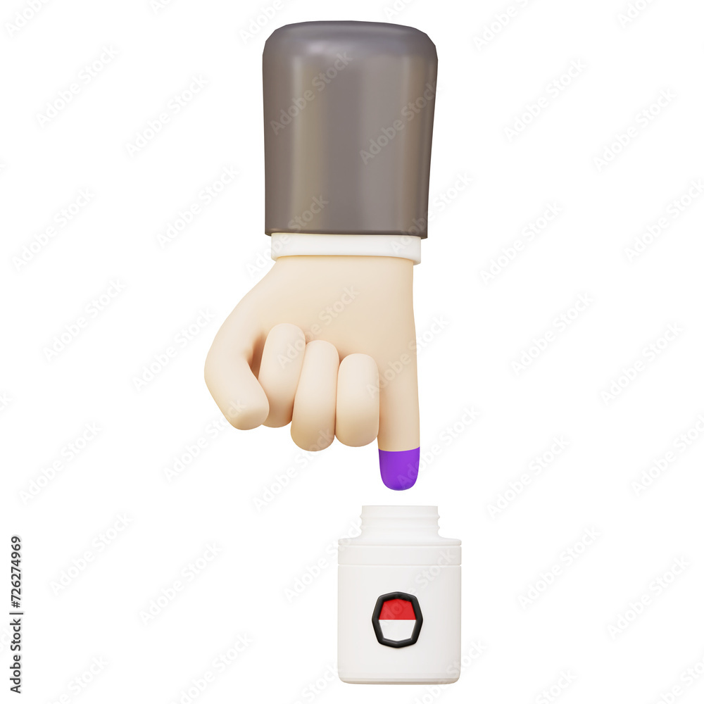 Indonesian Election Day Voting 3D Illustration Indonesian Election Day Voting 3D Illustration