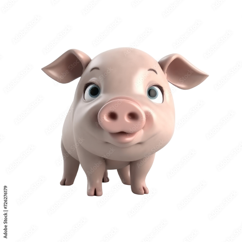 Cartoon Pig PNG Cutout, Generative AI Cartoon Pig PNG Cutout, Generative AI