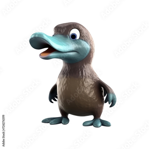 Cartoon Platypus PNG Cutout  Generative AI