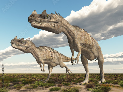 Dinosaurier Ceratosaurus in einer Landschaft © Michael Rosskothen