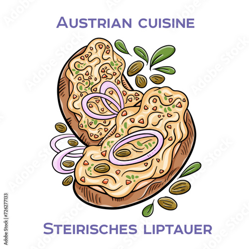 Steirisches Liptauer is a spreadable cheese made from Liptauer cheese, quark, butter, and various spices. It is a popular dish in Styria, Austria, and is often served with bread, crackers, or pretzels