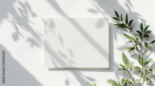 Elevate your brand with this white card mockup—minimal style background for a clean, modern presentation. Perfect for showcasing your design. AI generative