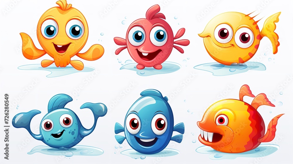 Sea Animals - Cute Crab, Lobster, Dolphin, Turtle

