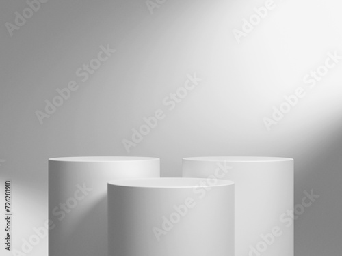 3d display product minimal scene with geometric podium platform. cylinder background 3d rendering with podium. stand for cosmetic products. Stage showcase on pedestal © CreatifyStudio