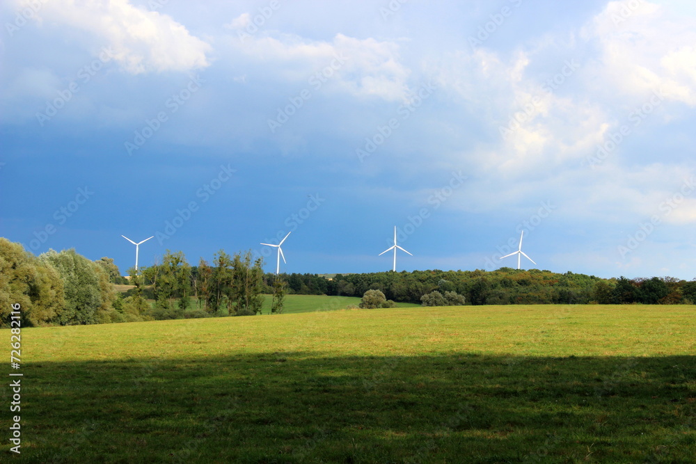 Obraz premium Windräder, Landschaft, Feld