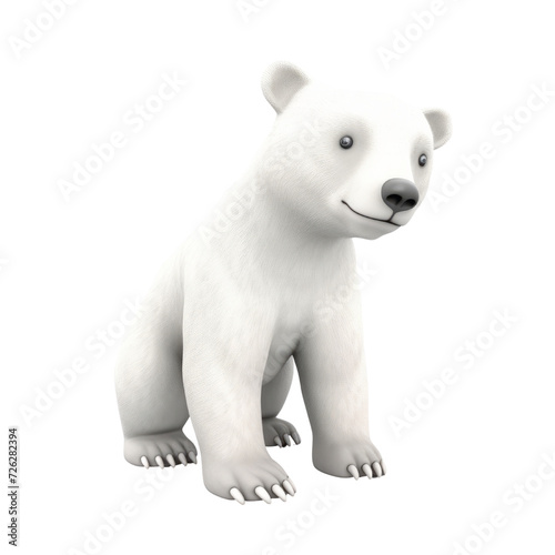 Cartoon Polar Bear PNG Cutout, Generative AI © sulthan
