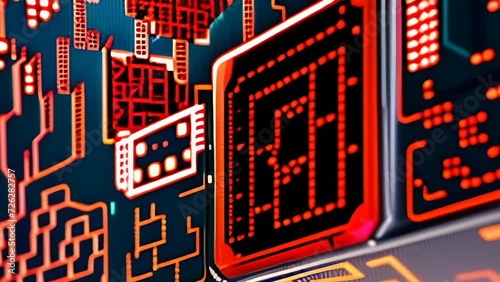 Close Up View of a Computer Processor: Revealing the Inner Workings of Technology. Generative AI.