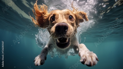 Underwater Funny Photo of Dog - Generative Art