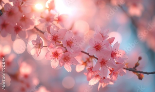 Cherry blossoms in full bloom background  Generative AI