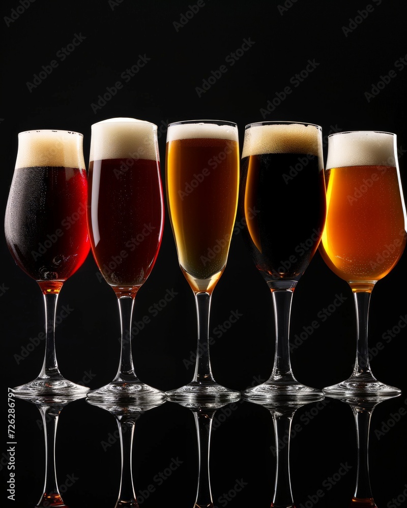 Assorted Beers Arranged in a Row Assorted Beers Arranged in a Row