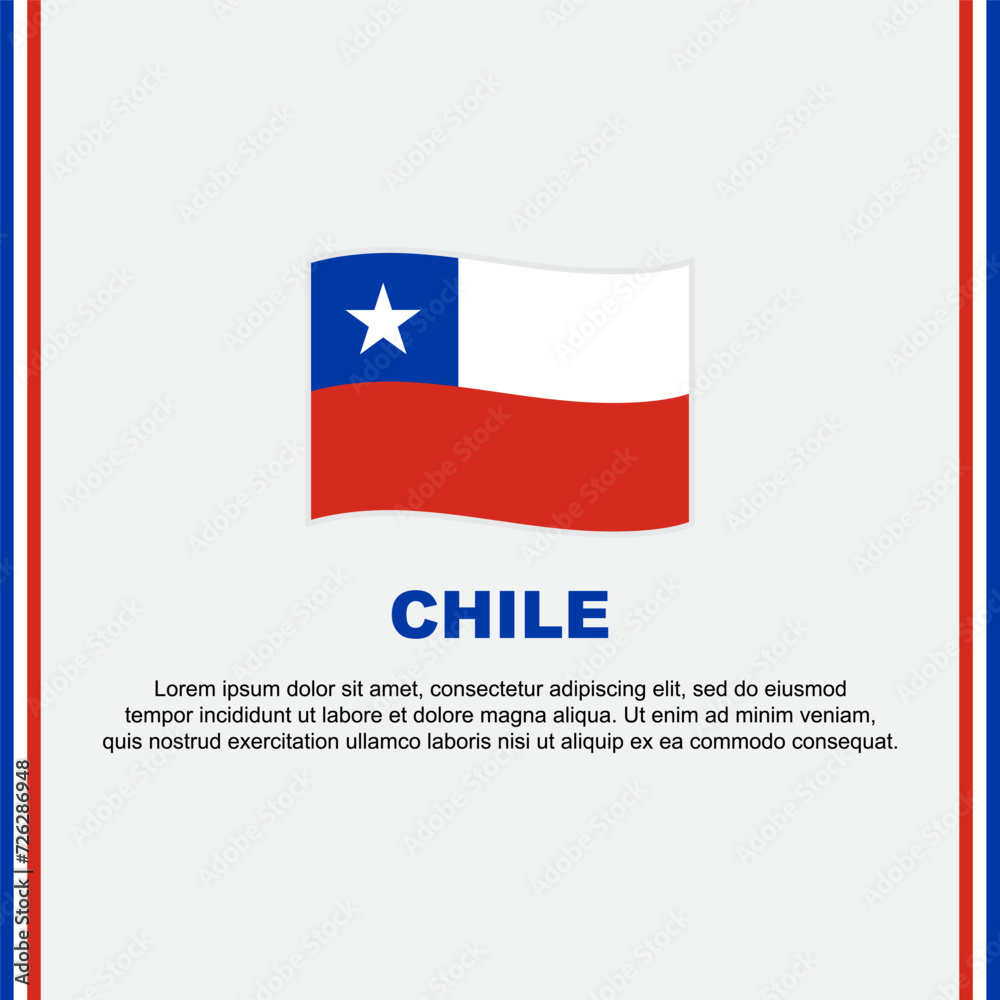 Chile Flag Background Design Template. Chile Independence Day Banner Social Media Post. Chile Cartoon