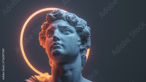 Surreal 3D illustration of an ancient Greek statue. Modern Art digital