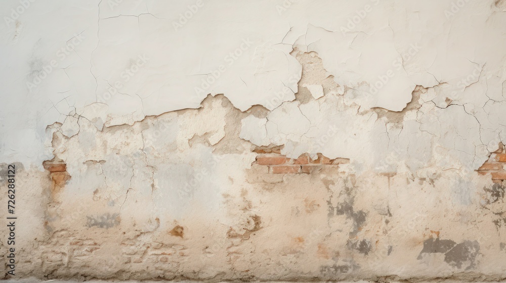 Fototapeta premium Grunge wall with peeling paint, rough, urban decay theme