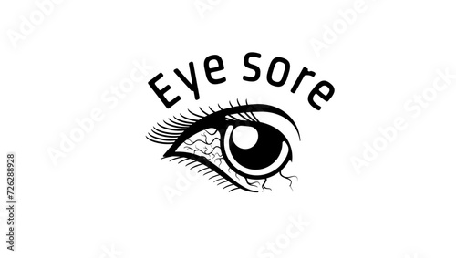 Eye sore, black isolated silhouette