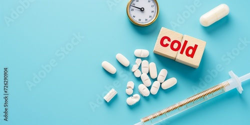 Wooden blocks with text "cold"