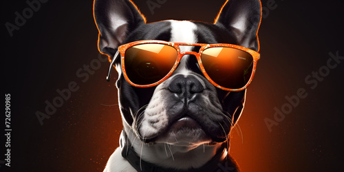 dog wearing sunglasses, Pet Fashion, Cool Canine, Stylish Pooch, Dog Accessories, Cute Animals, Playful Pets,  © Bubble