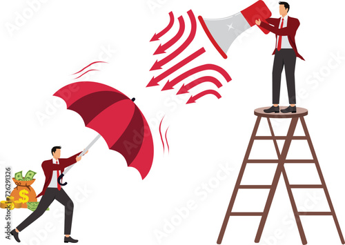 Chide, Bossy,Protection,Sheltering,Shield,Customer,Furious,Umbrella, Businessman,