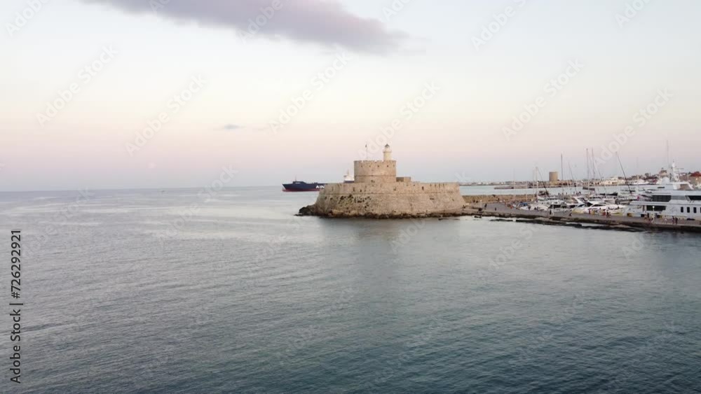 Rhodes, Greece- Lighthouse of Agios Nikolaos, Mandraki Harbour Rhodes, Greece- Lighthouse of Agios Nikolaos, Mandraki Harbour