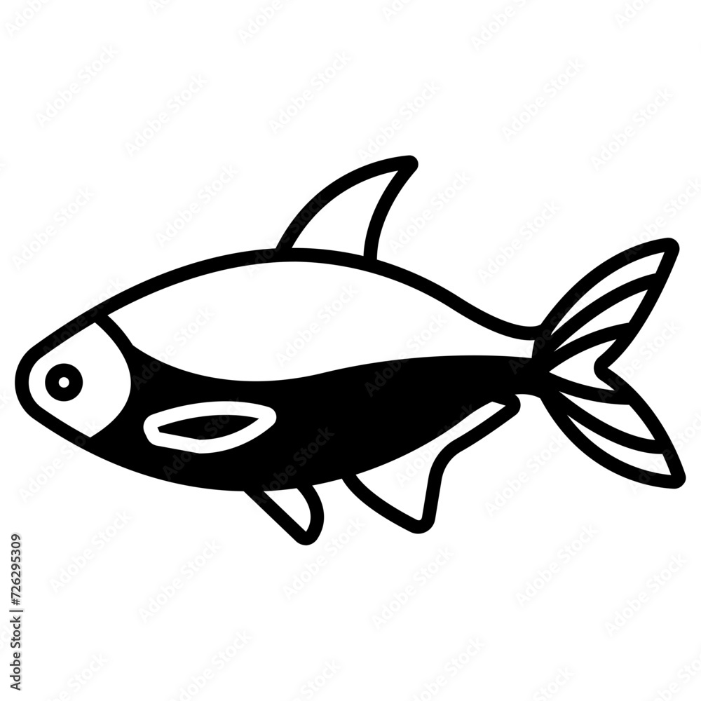 Fototapeta premium Bream Fish glyph and line vector illustration