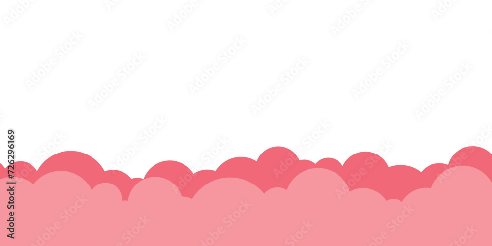Bottom Frame Valentine Background Element Decoration with Cloud Sky Shape Vector Illustration