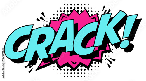 CRACK in comic text style with dot background vector 10 eps