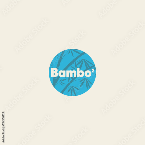 bamboo logo with green leaves vector illustration template