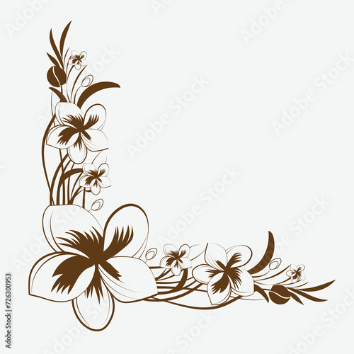 Floral design, corner elements vector