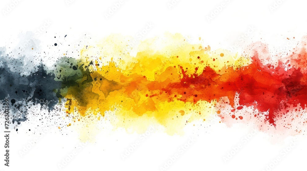 Abstract painted watercolor splashes flag of Germany Bundesflagge und Handelsflagge. Background concept for German national holidays. Abstract painted watercolor splashes flag of Germany Bundesflagge und Handelsflagge. Background concept for German national holidays.