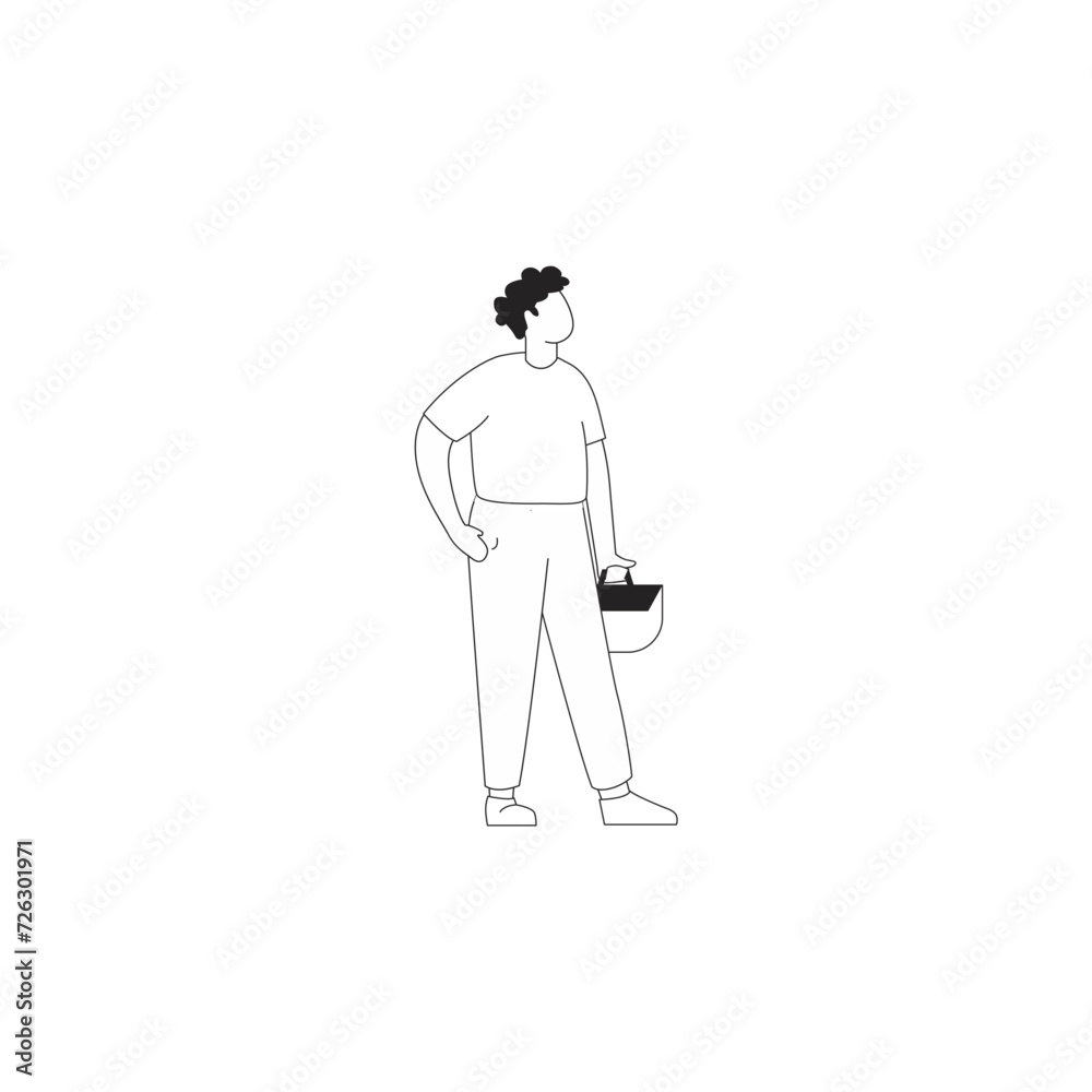 coloring books standing person poses illustration coloring books standing person poses illustration