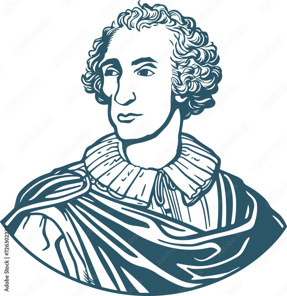 Montesquieu, French lawyer and philosopher - obrazy, fototapety, plakaty 