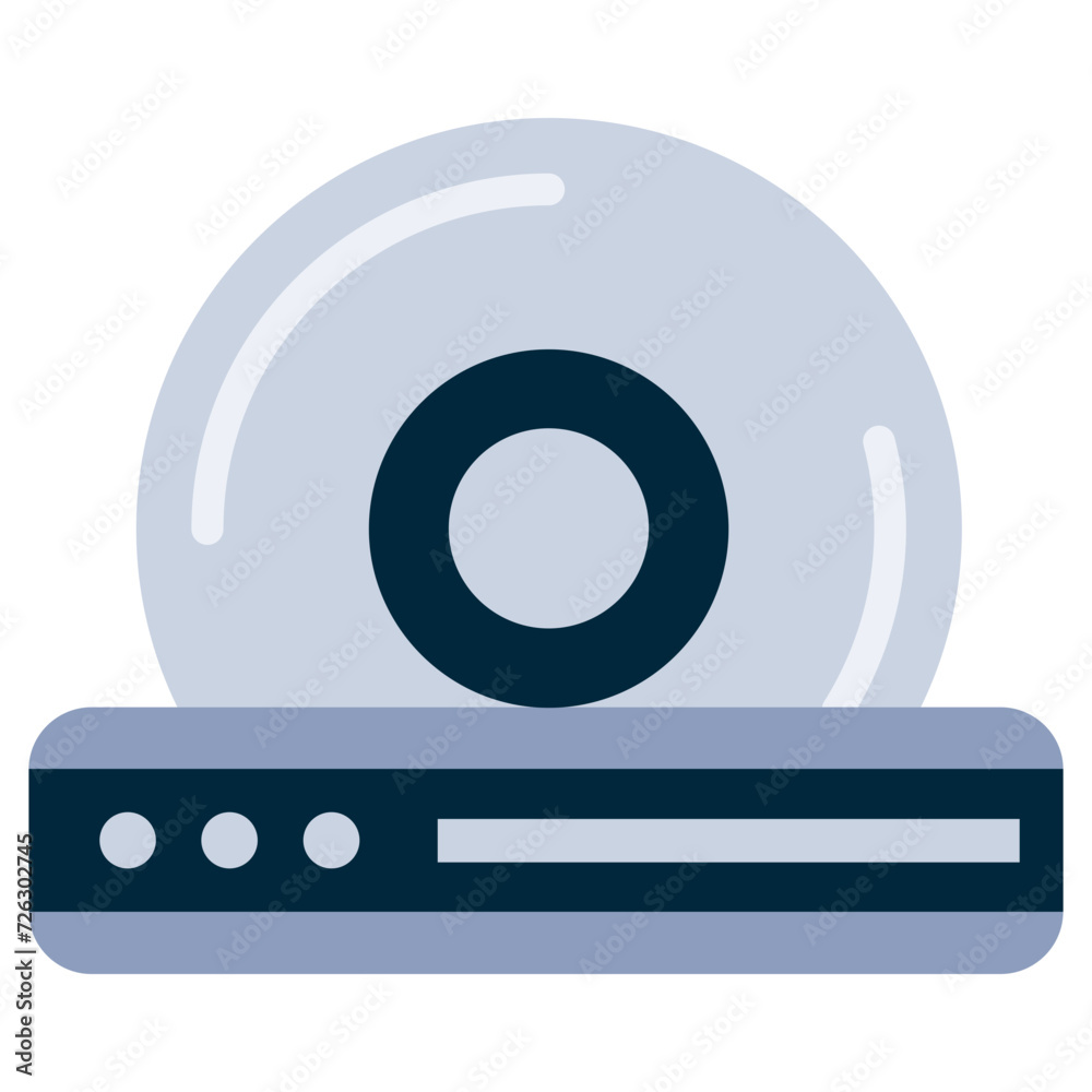 Dvd player icon, flat design style icon, colour icon vector illustration. Dvd player icon, flat design style icon, colour icon vector illustration.