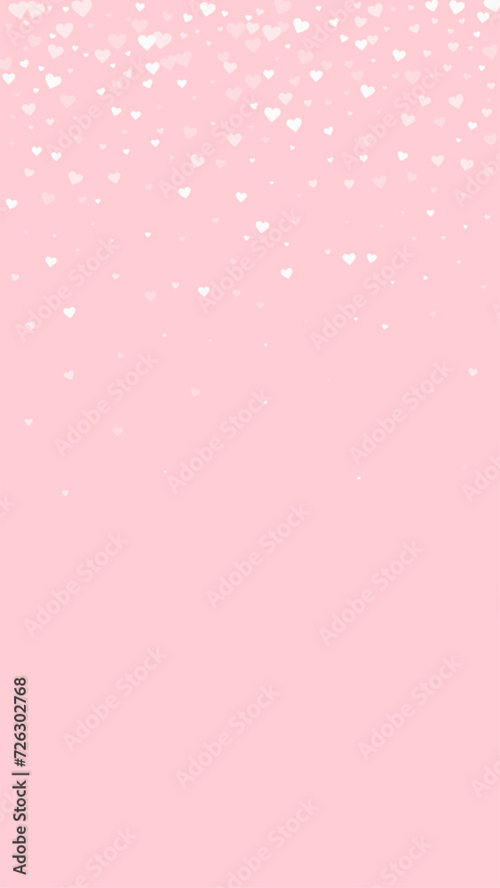White hearts scattered on pink background. White hearts scattered on pink background.