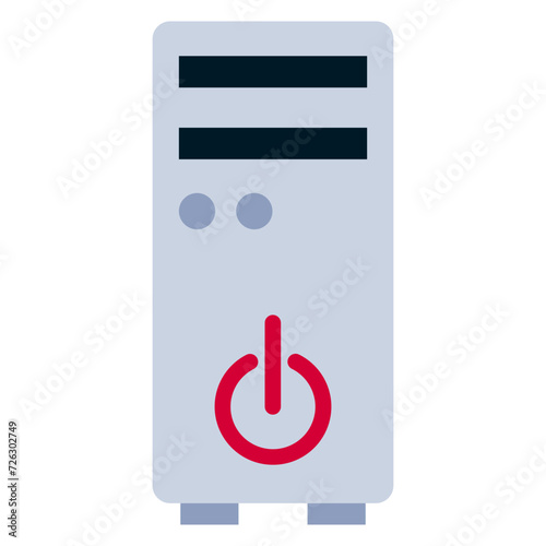 Home personal desktop computer icon, flat design style icon, colour icon vector illustration.