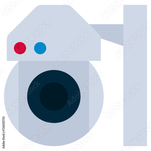 Security camera cctv icon, flat design style icon, colour icon vector illustration.