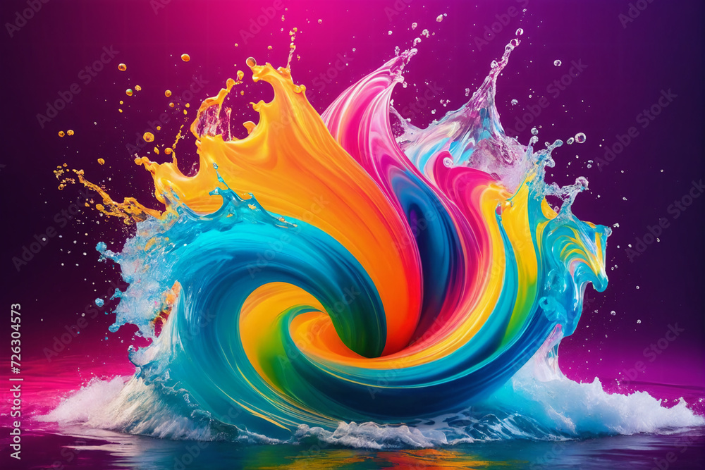 Color Explosion. Liquid Waves for Ads & Design Elements