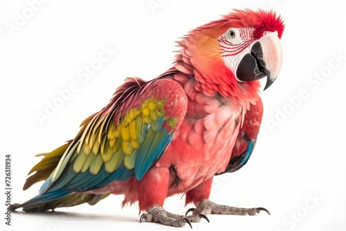 Pink_parrot_macaw_isolated_on_the_white_background_cutou